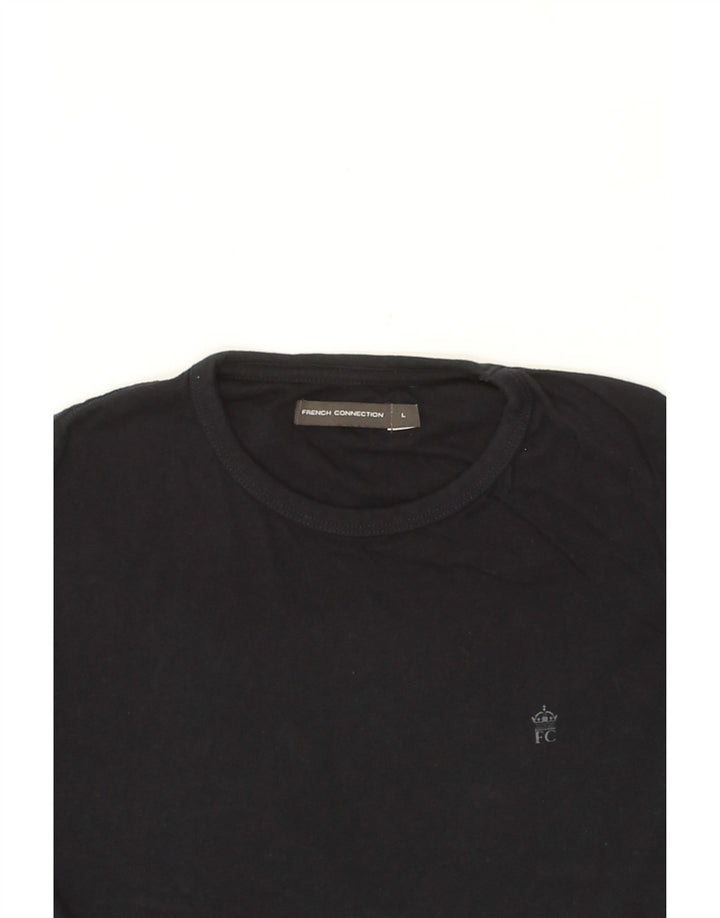 FRENCH CONNECTION Mens Top Long Sleeve Large Black Cotton Vintage French Connection and Second-Hand French Connection from Messina Hembry 