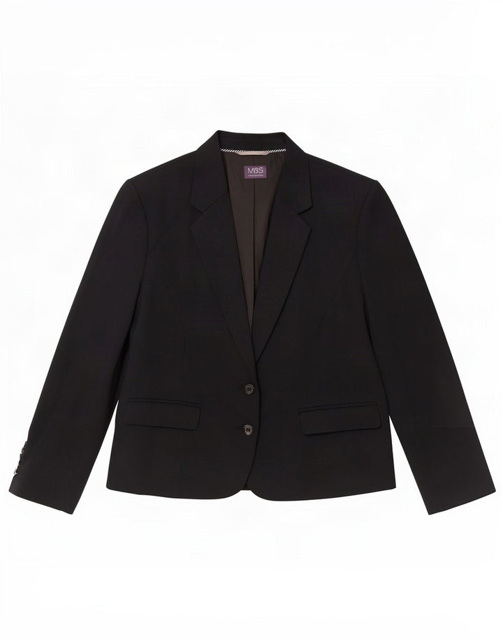 Marks & Spencer Damska marynarka zapinana na 2 guziki UK 20 2XL Granatowa, poliester