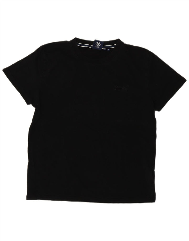 Męski T-shirt Superdry, duży, czarny, bawełniany