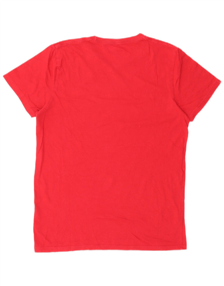 T-shirt męski Hollister, bawełniany, średni czerwony