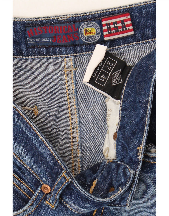 ROY ROGERS Damskie jeansy typu slim w trudnej sytuacji W27 L33 Niebieskie bawełniane