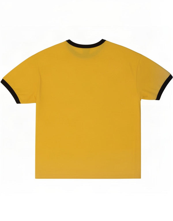 T-shirt męski Vintage Punkers 1990 z grafiką, średni żółty