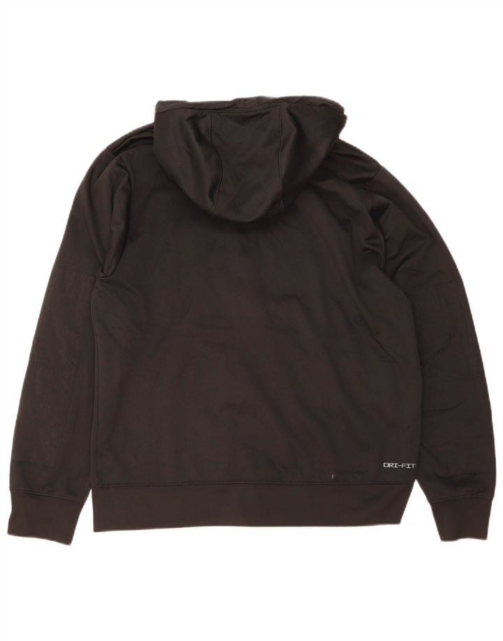 Męski sweter z kapturem i zamkiem błyskawicznym Nike Dri Fit, średni czarny poliester