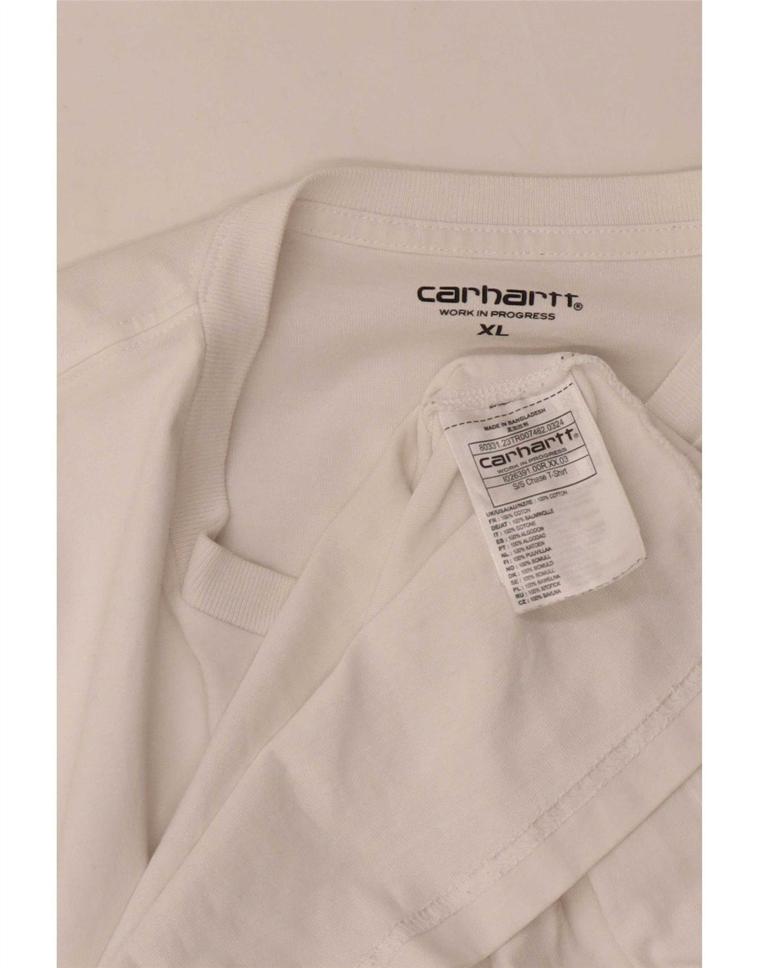 T-shirt męski Carhartt, top XL, biała bawełna