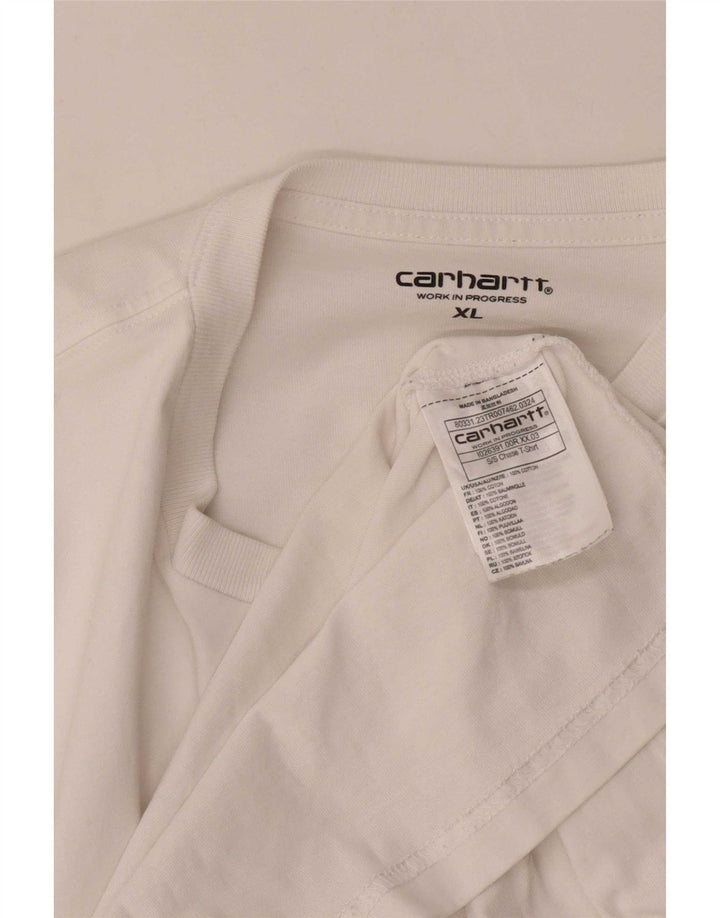 T-shirt męski Carhartt, top XL, biała bawełna