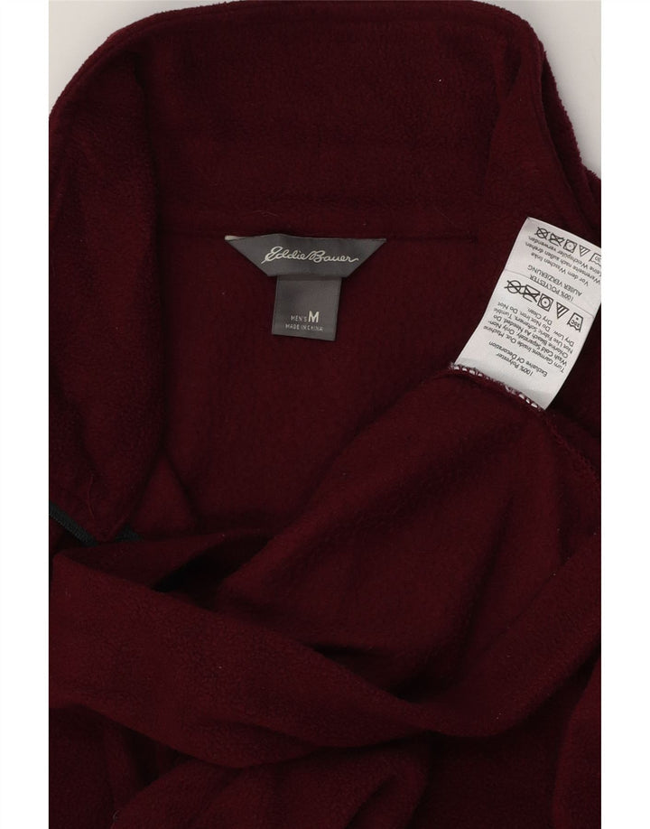 Męski sweter polarowy Eddie Bauer z zamkiem błyskawicznym, średni bordowy poliester