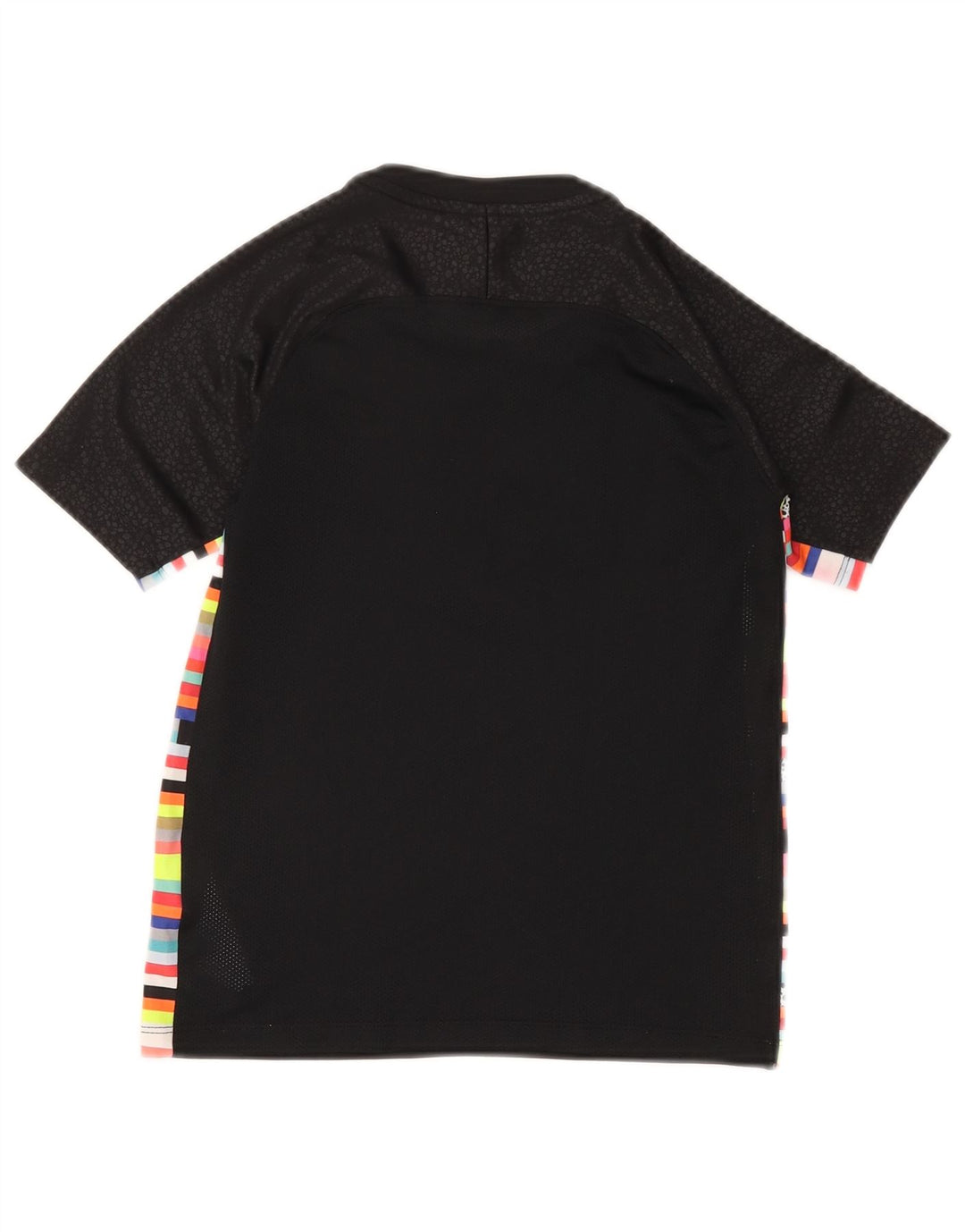 Chłopięcy T-shirt z grafiką Nike, 8-9 lat, mały, czarny, poliestrowy w paski