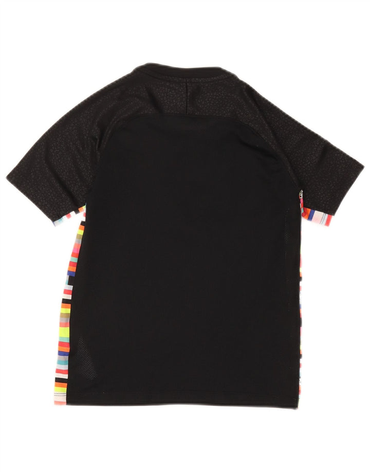 Chłopięcy T-shirt z grafiką Nike, 8-9 lat, mały, czarny, poliestrowy w paski