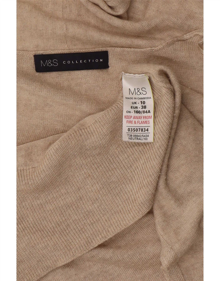 Marks & Spencer Damski sweter oversize z otwartym kardiganem UK 10 Small Beige
