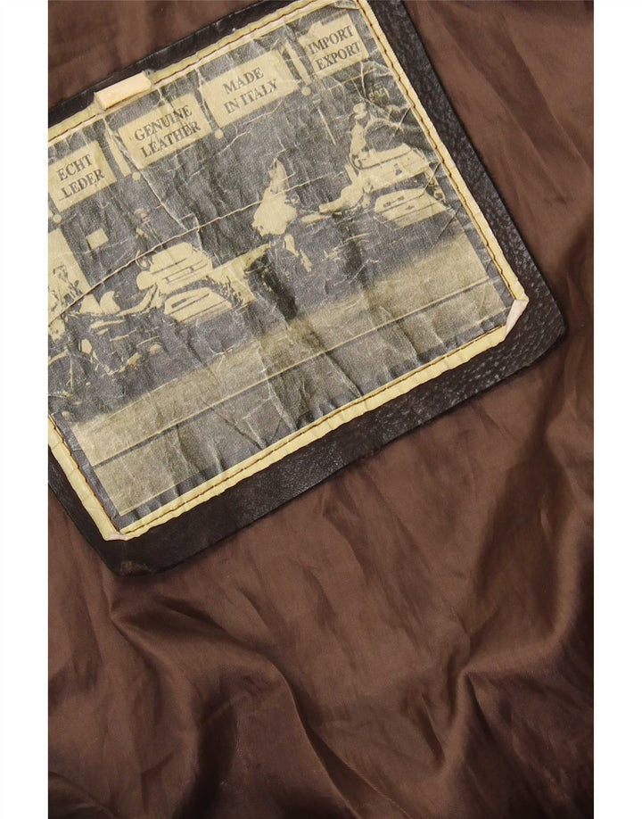 Vintage męska kurtka skórzana UK 36 Small Brown