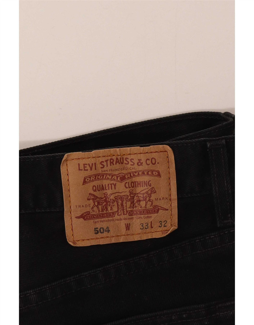 Męskie jeansy Levi's 504 Cropped W33 L26 Czarna bawełna
