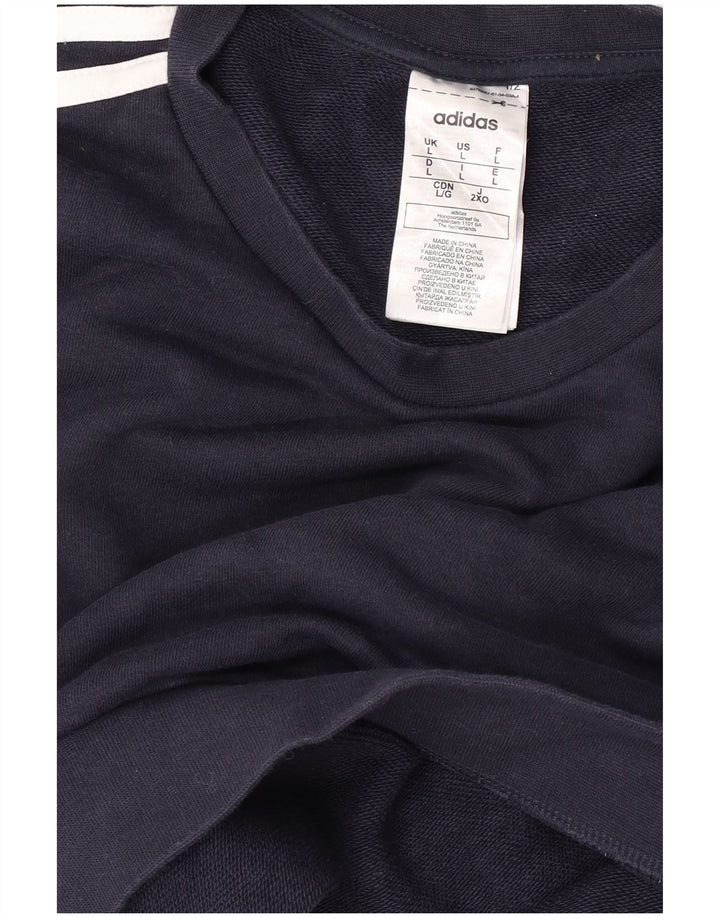 Adidas Męska Bluza Sweter Duża Granatowa Bawełna