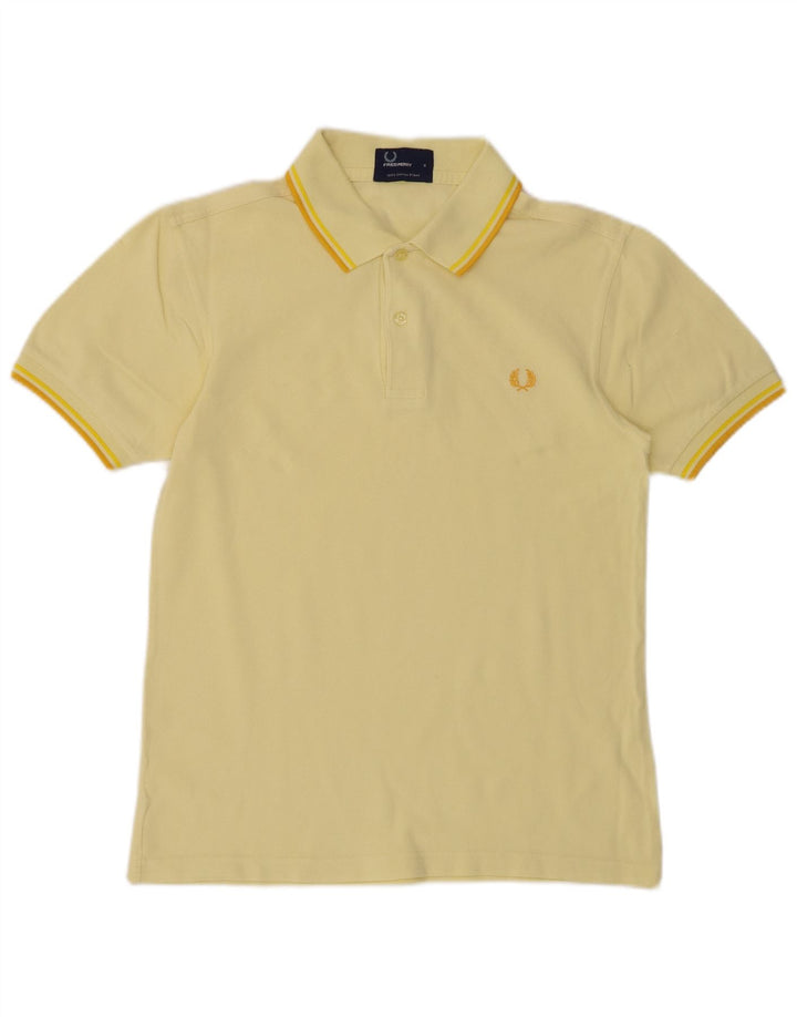 Męska koszulka polo FRED PERRY, mała, żółta, bawełniana