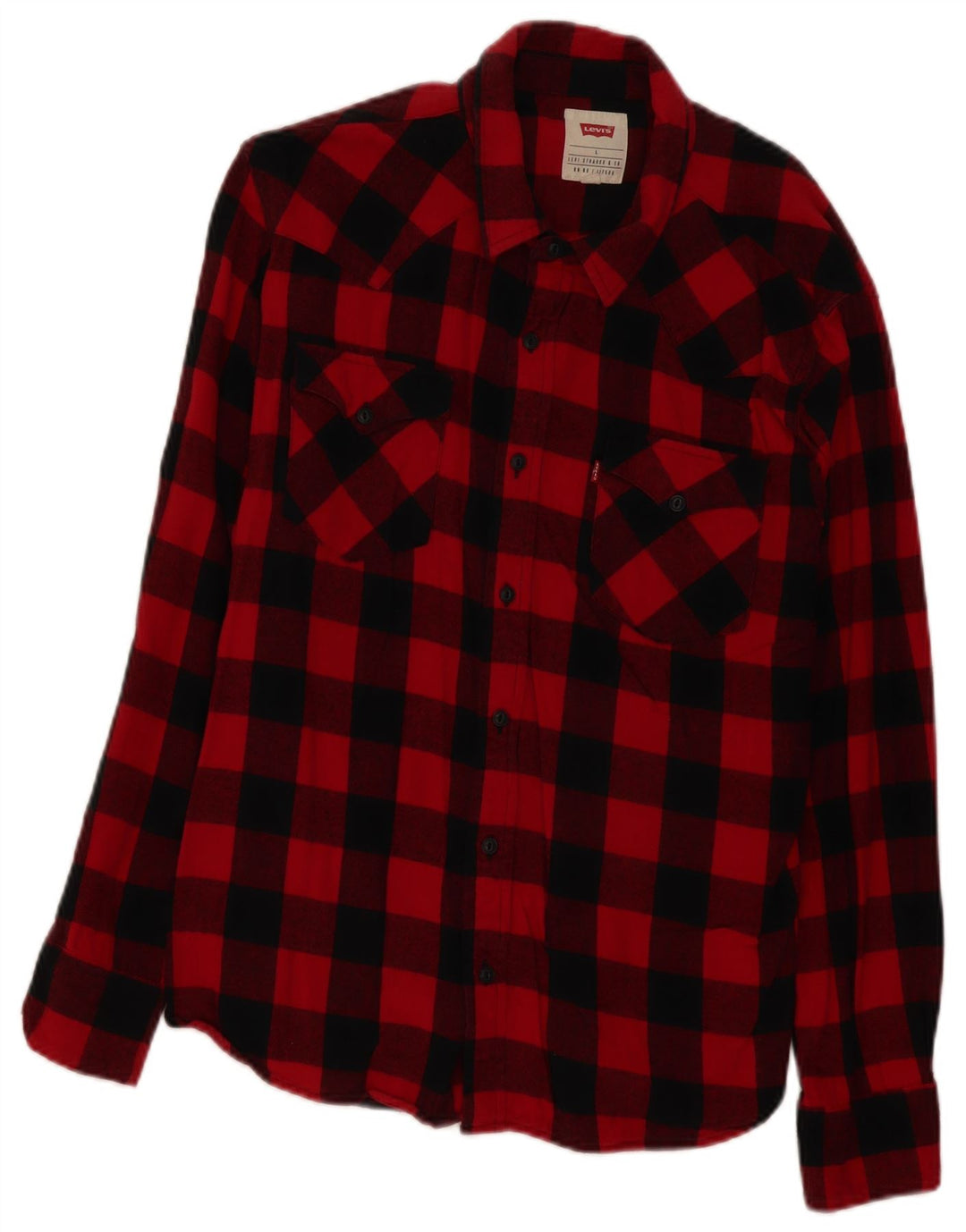Męska koszula flanelowa Levi's, duża, bawełniana w czerwoną kratę