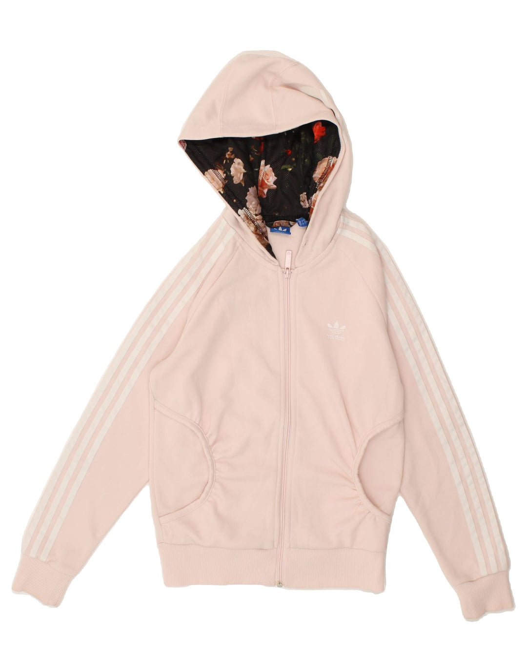 ADIDAS Womens Zip Hoodie Sweater UK 8 Small Pink Polyester Vintage Adidas and Second-Hand Adidas from Messina Hembry 