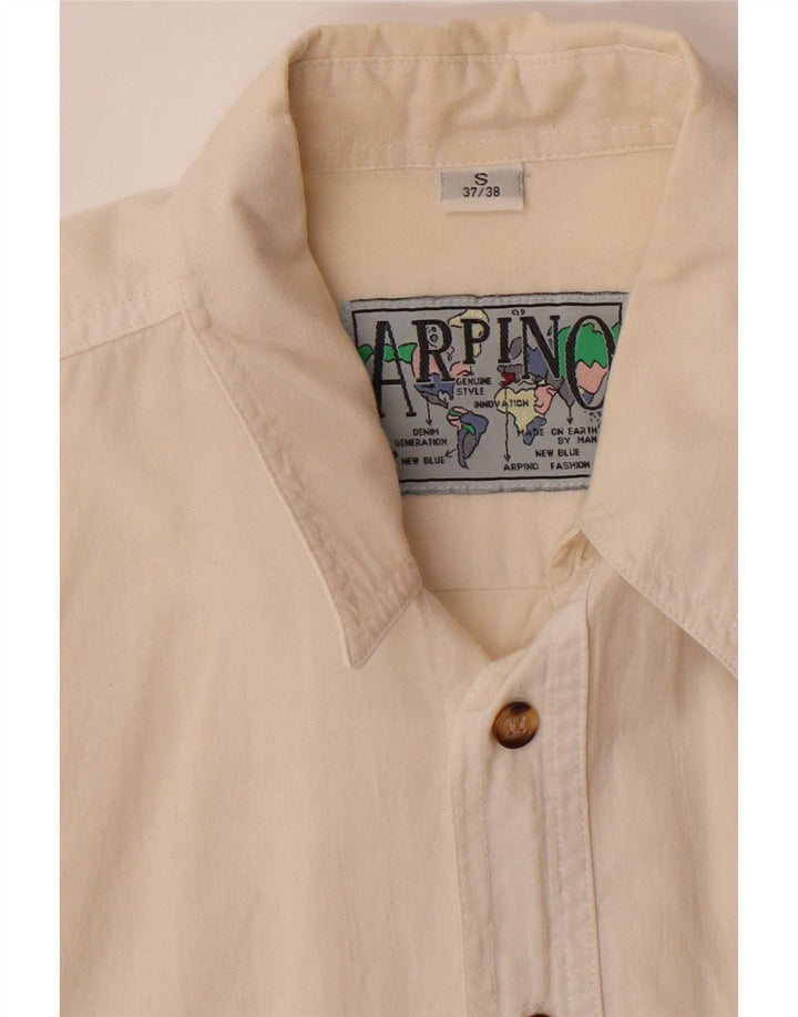 ARPINO Mens Short Sleeve Shirt Size 37/38 Small Beige Vintage Arpino and Second-Hand Arpino from Messina Hembry 