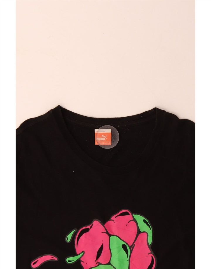 Męski T-shirt z grafiką PUMA, top 2XL, czarna bawełna