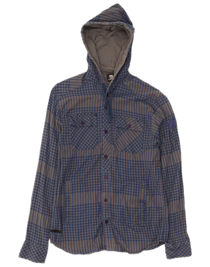 Męska koszula flanelowa Quiksilver drwal, mała, niebieska bawełniana kratka
