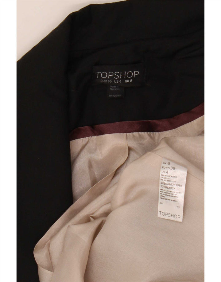 Damska otwarta marynarka Topshop UK 8, mała, czarna, poliester