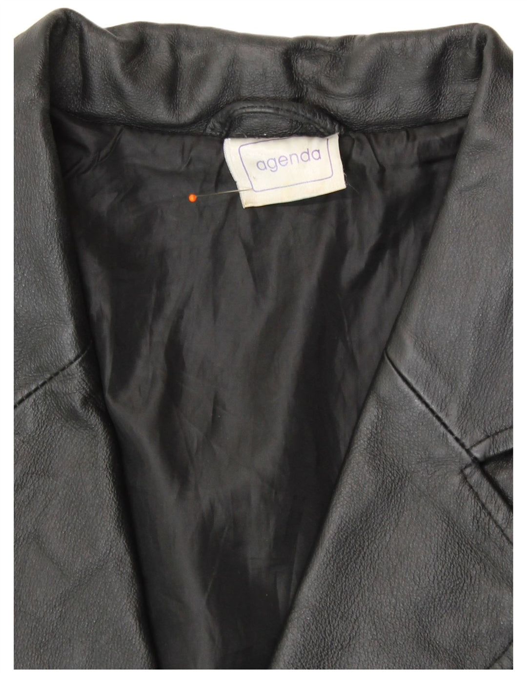 Agenda Damska skórzana marynarka zapinana na 3 guziki UK 24 4XL Czarna skóra