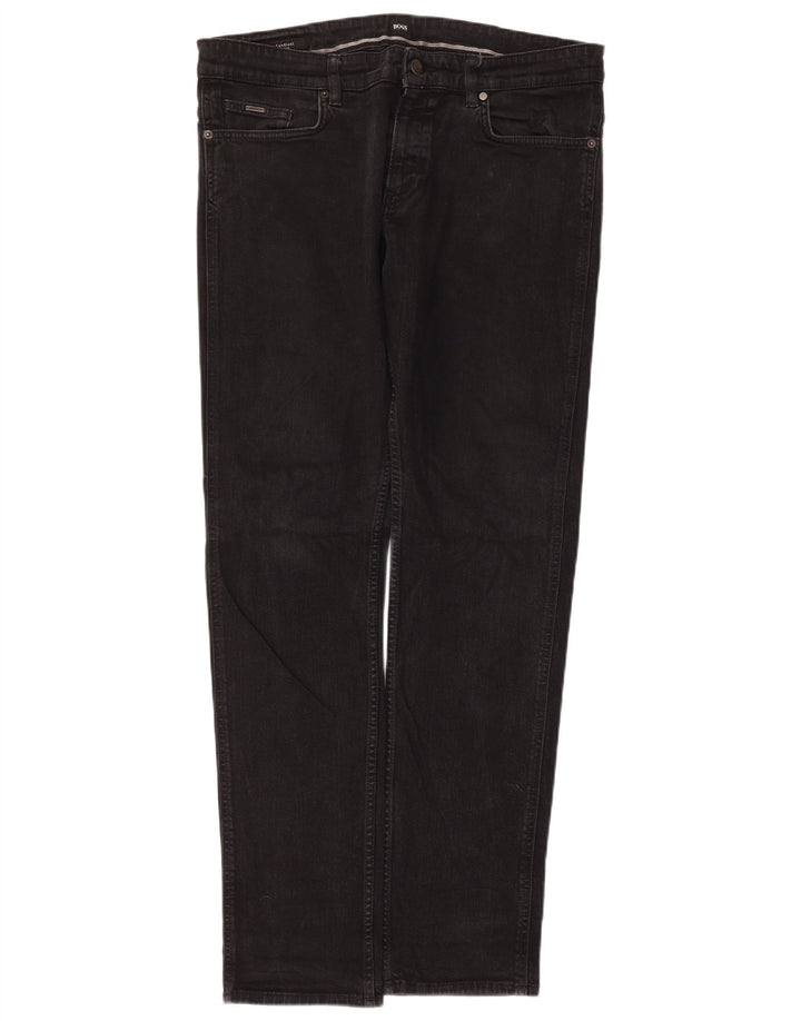Męskie jeansy slim Hugo Boss W36 L32 Czarne bawełniane