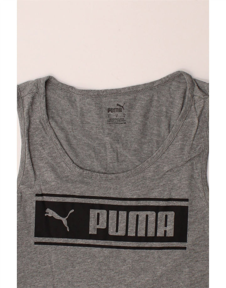 PUMA Mens Graphic Vest Top Small Grey Vintage Puma and Second-Hand Puma from Messina Hembry 