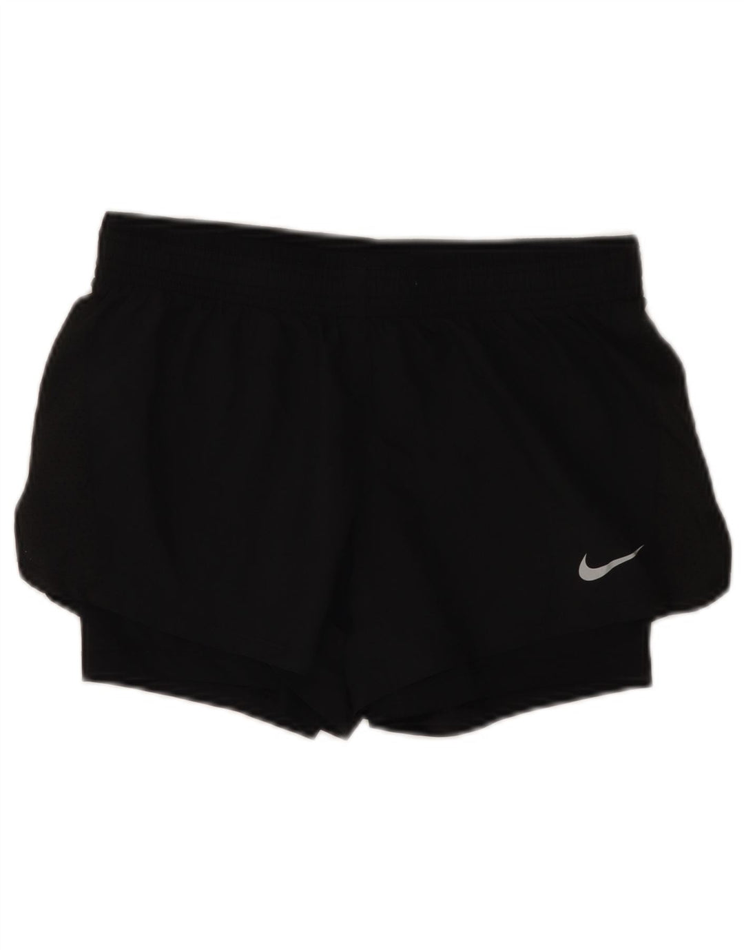 Damskie spodenki sportowe NIKE Dri Fit UK 10, małe, czarne, poliestrowe