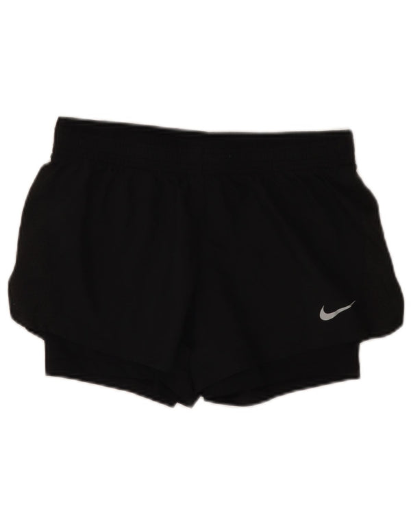 Damskie spodenki sportowe NIKE Dri Fit UK 10, małe, czarne, poliestrowe