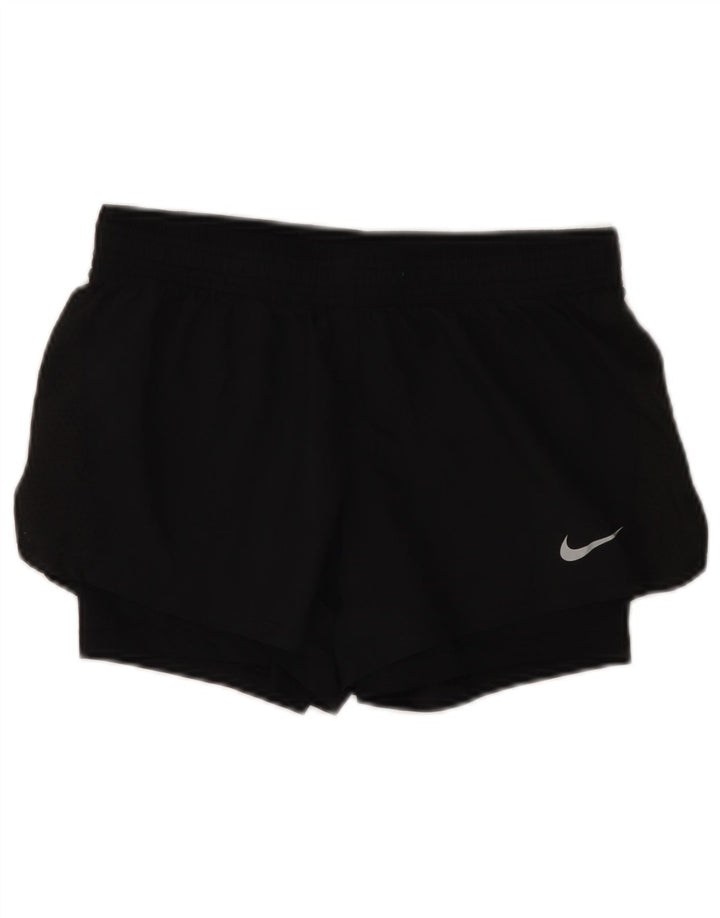 Damskie spodenki sportowe NIKE Dri Fit UK 10, małe, czarne, poliestrowe