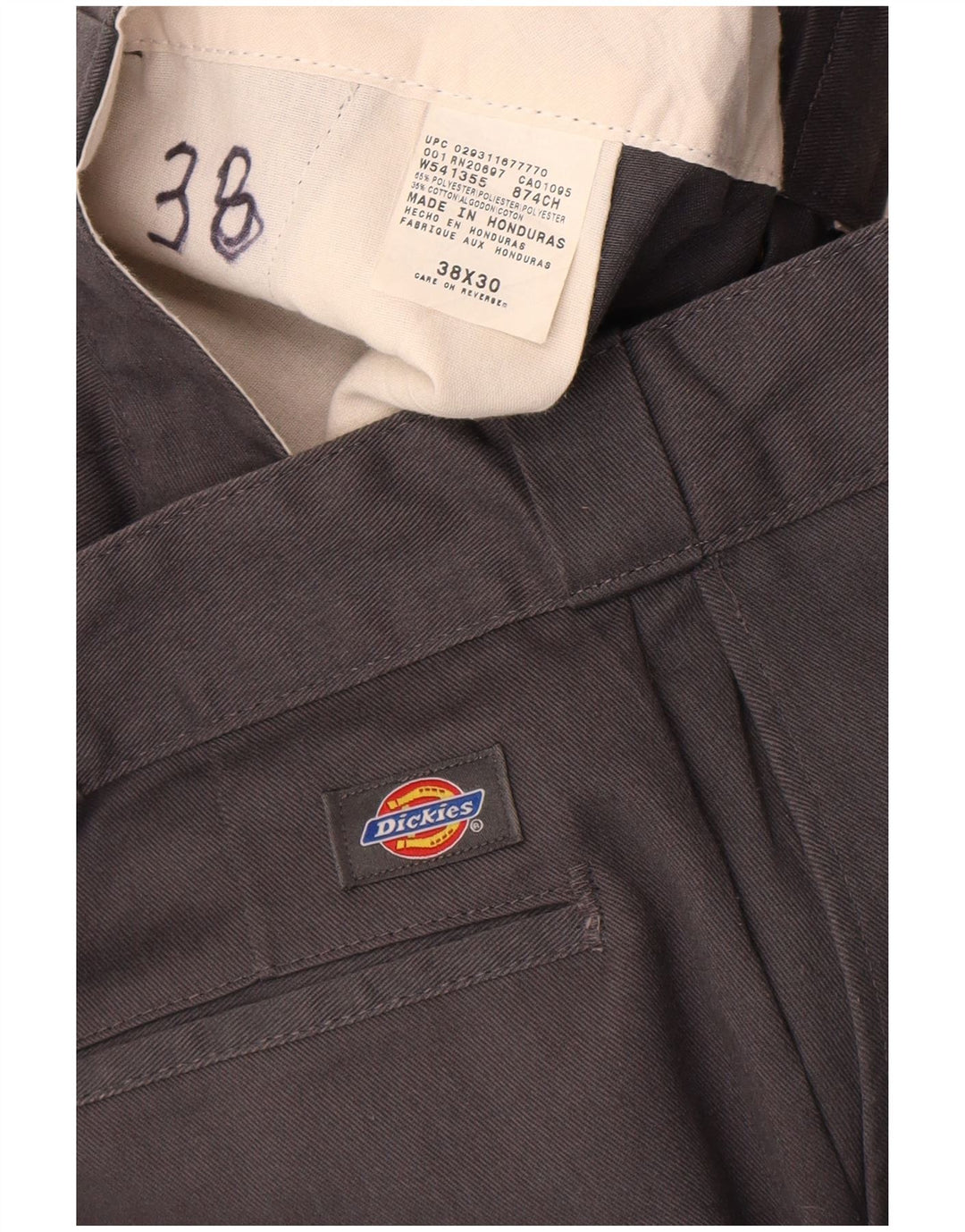 Męskie proste spodnie chino Dickies W38 L30 Szary poliester
