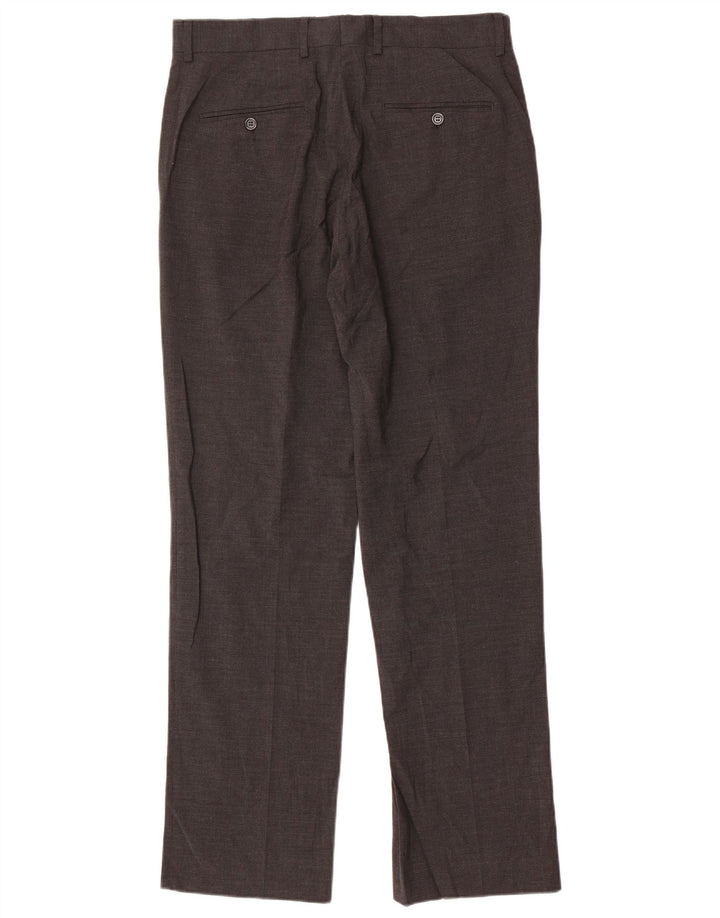 Męskie proste spodnie garniturowe Zara EU 42 Large W32 L33 Szary poliester
