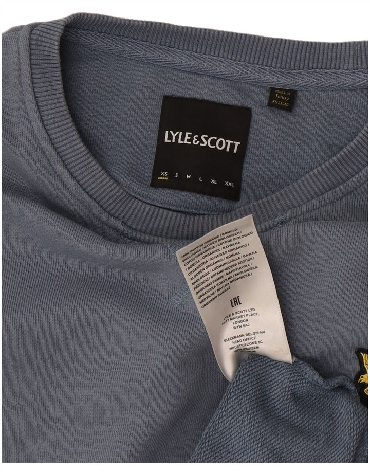 Męska bluza Lyle & Scott, sweter XS, niebieska, bawełniana