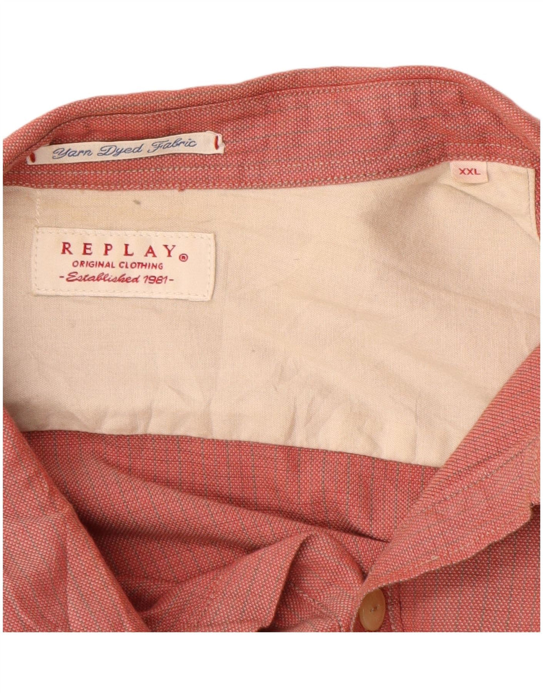 Koszula męska REPLAY 2XL, bawełniana w czerwoną kratę