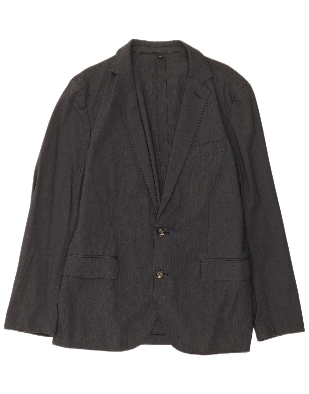 J. CREW Mens 2 Button Blazer Jacket UK 38 Medium Grey Pinstripe Cotton