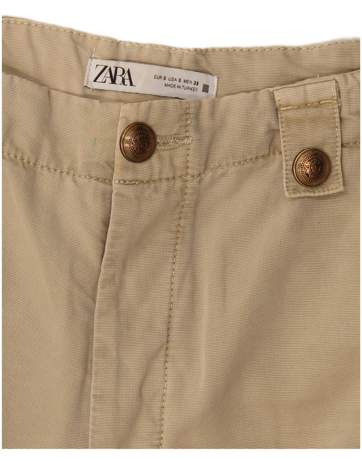 Spodnie damskie Zara Straight Cargo, małe W27 L30, beżowe