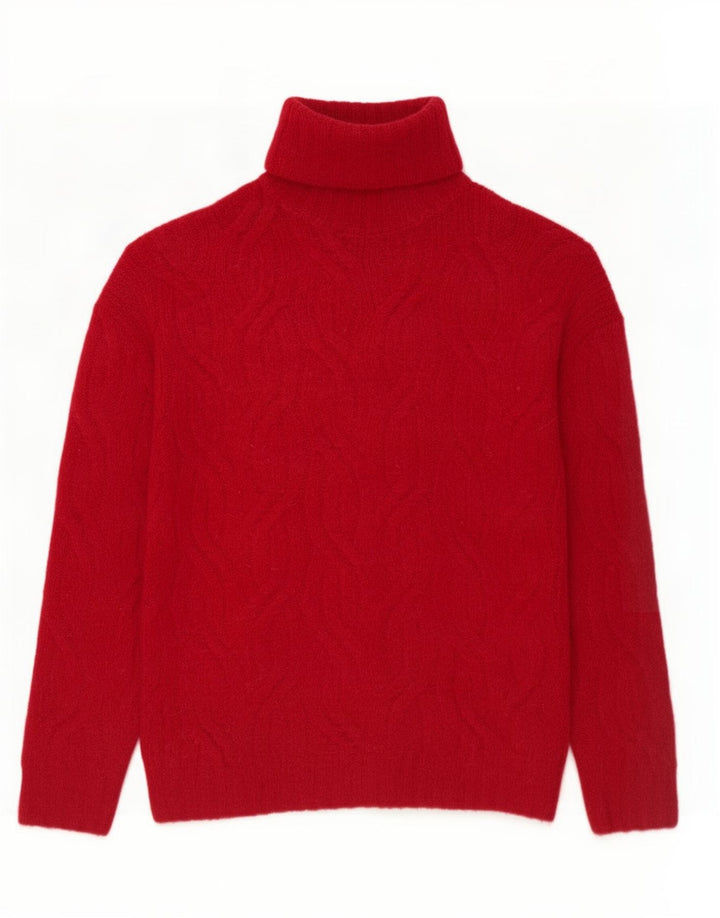 Marks & Spencer Damski sweter oversize z golfem, UK 6 XS, czerwony