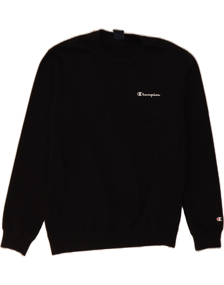 CHAMPION Mens Sweatshirt Jumper Medium Black Cotton Vintage Champion and Second-Hand Champion from Messina Hembry 