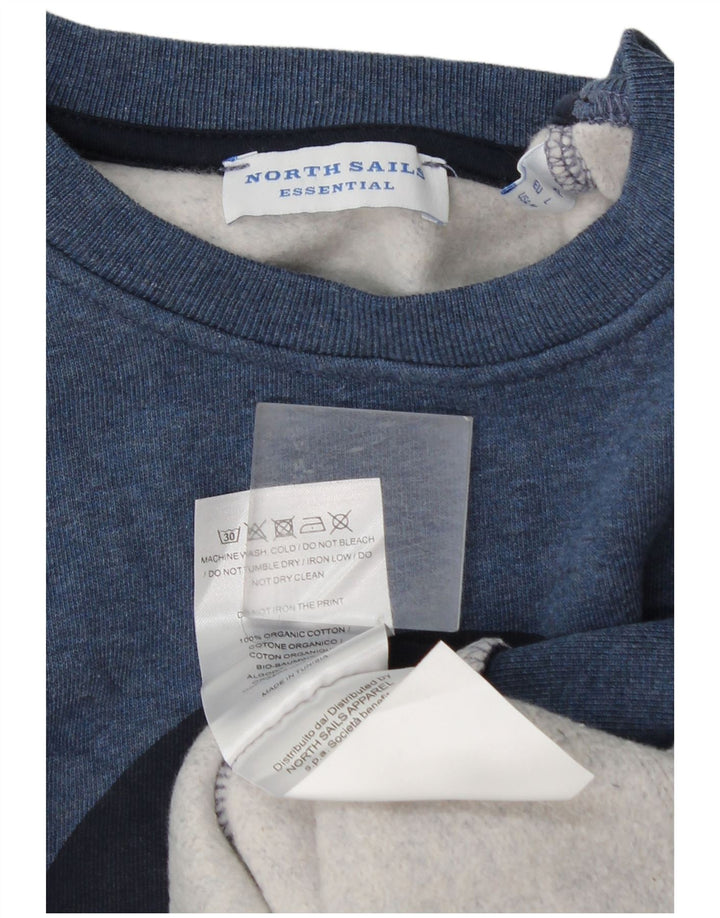 Męska bluza z grafiką North Sails, duża, niebieska, bawełniana