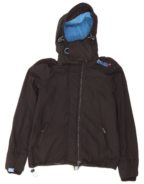 Damska wiatrówka z kapturem Superdry UK 14, duża czarna
