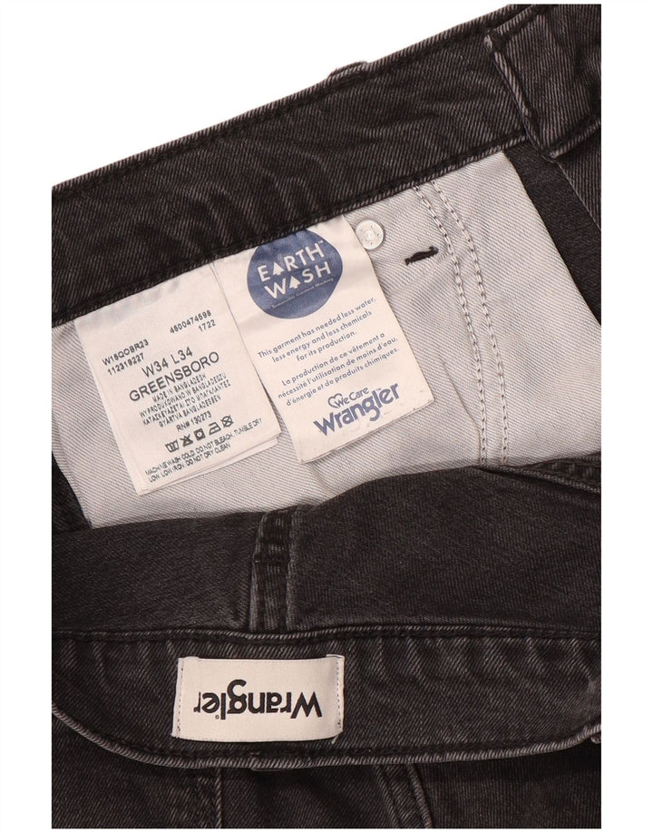 Męskie jeansy Wrangler Greensboro Straight W34 L34 Szara bawełna