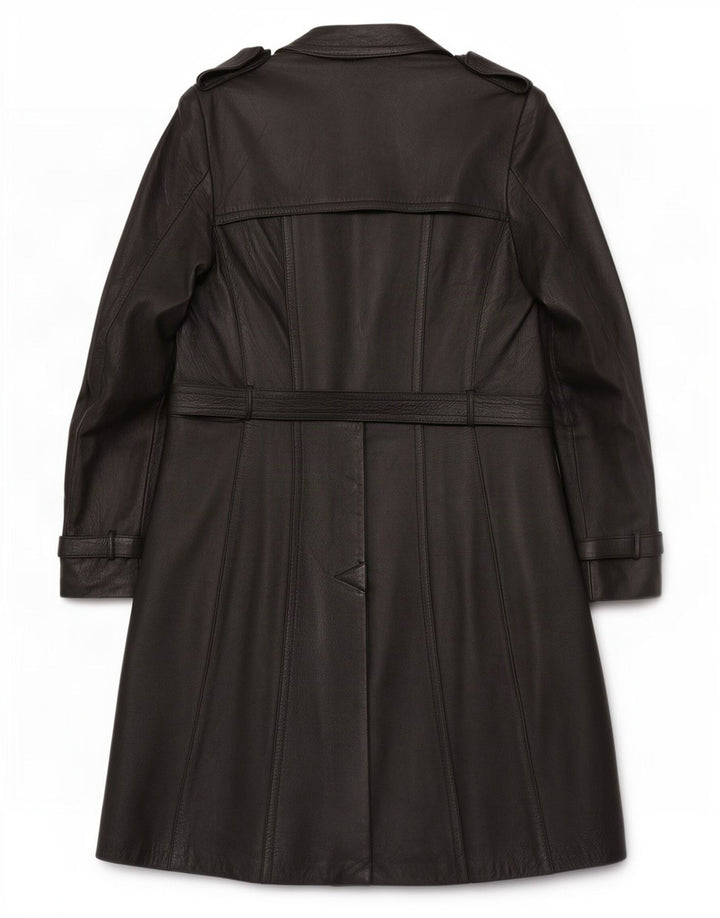 Vintage męski skórzany trencz IT 46 Small Black