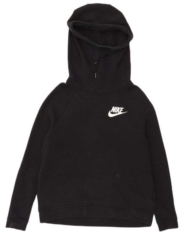 Damski sweter oversize z kapturem Nike UK 10, mały, czarny, bawełniany