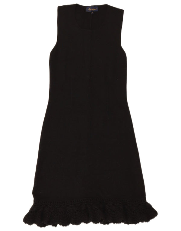 Luisa Spagnoli Womens Sleeveless Maxi Dress UK 8 Small Black Wool