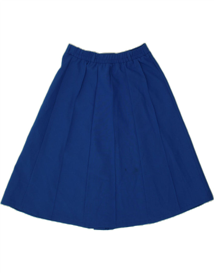 VINTAGE Womens A-Line Skirt UK 14 Medium W28 Blue Polyester Vintage Vintage and Second-Hand Vintage from Messina Hembry 