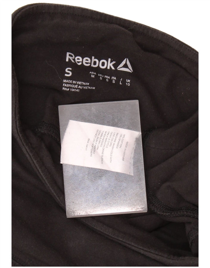 Legginsy damskie REEBOK UK 10, małe, czarne, bawełniane z blokami kolorów