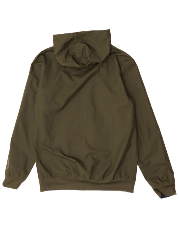Adidas Męska kurtka bomberka z kapturem, dwustronna UK 36, mała, khaki, poliester