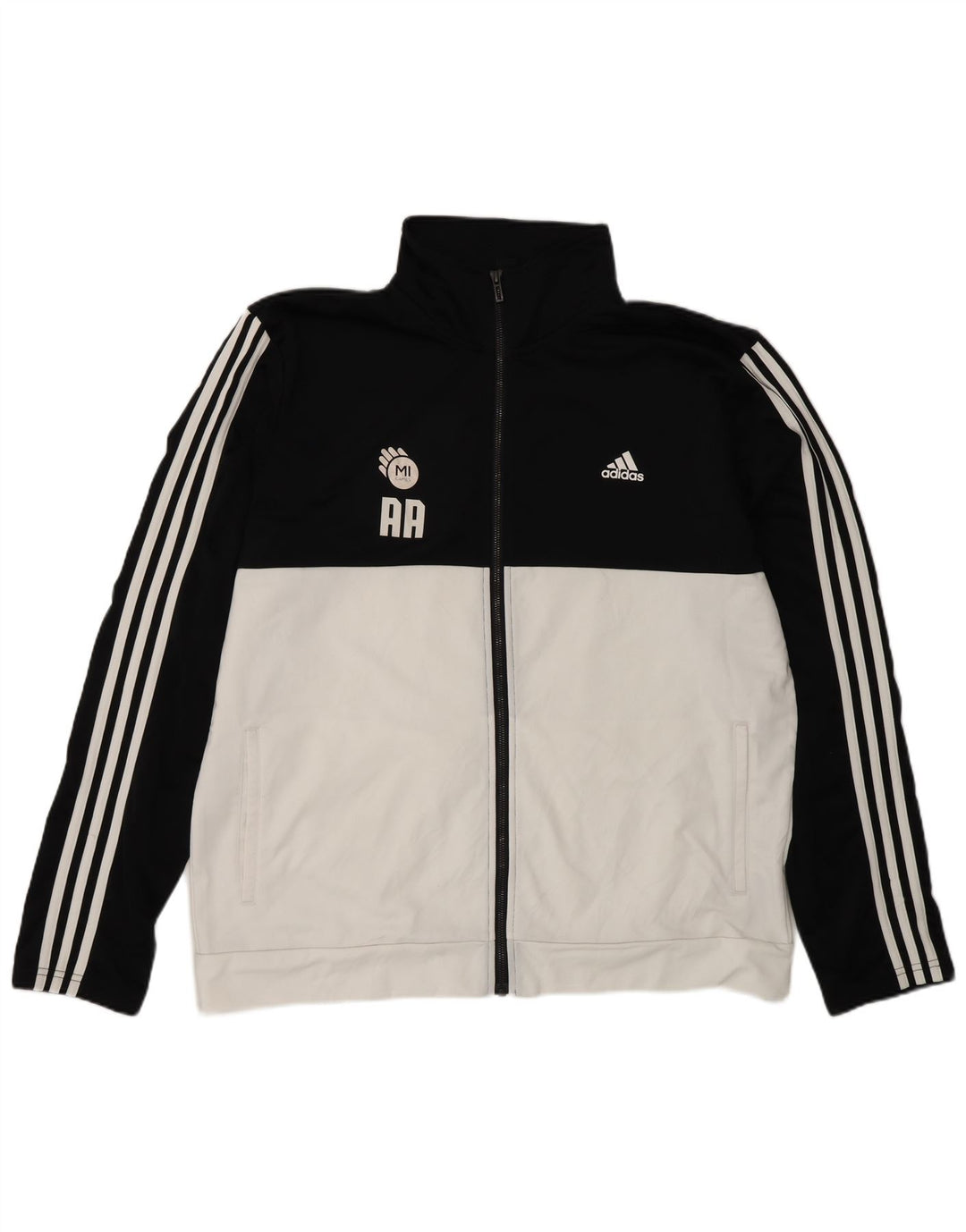 Adidas Męska bluza dresowa UK 48/50 XL Czarny poliester z blokami kolorów