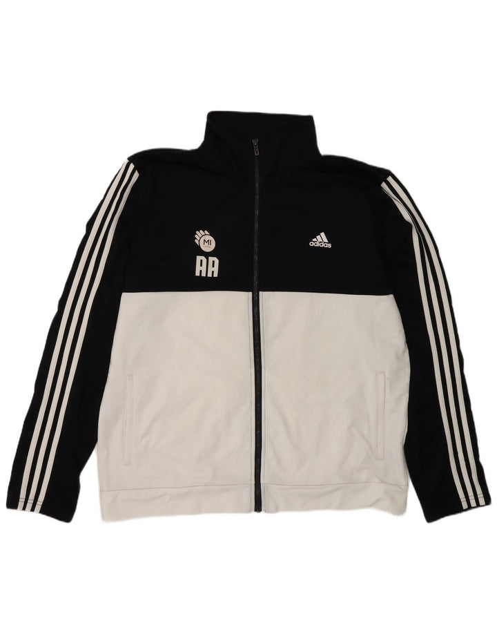 Adidas Męska bluza dresowa UK 48/50 XL Czarny poliester z blokami kolorów