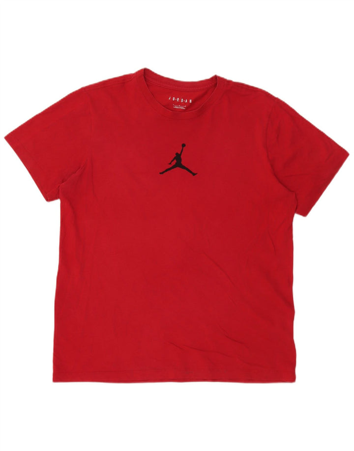 T-shirt męski Jordan, duży, czerwony, bawełniany