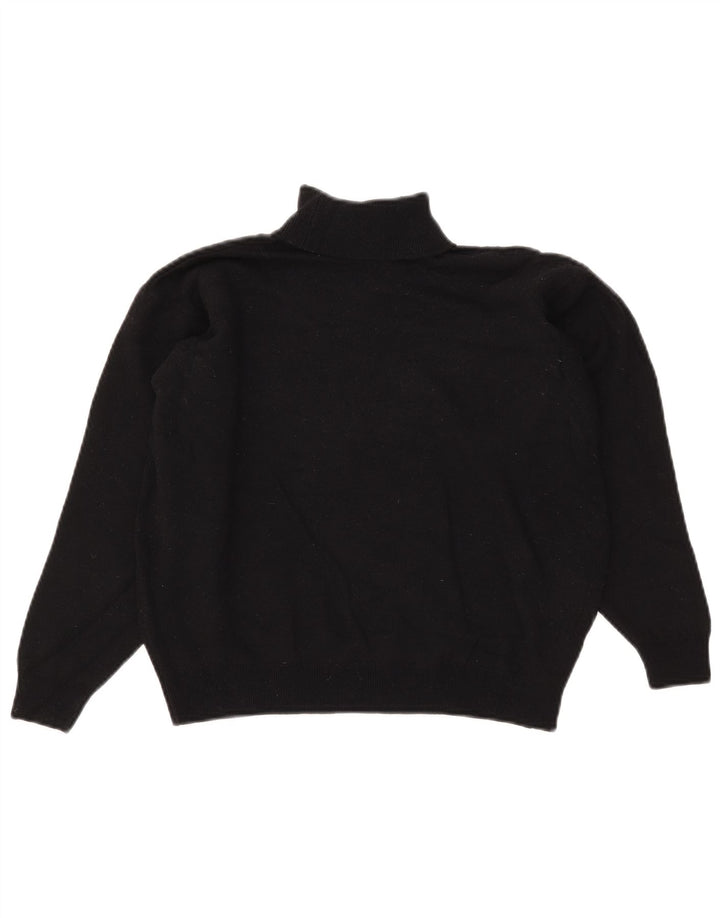 Marks & Spencer Damski sweter z okrągłym dekoltem, UK 14, duży, czarny, wełniany